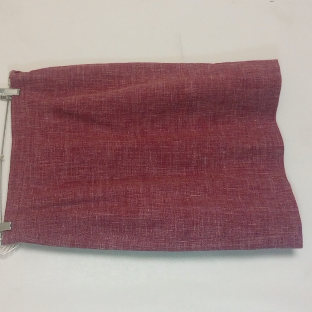 Vintage Jacques Fath Raspberry Lined Wool And Linen/Flax Pencil Skirt